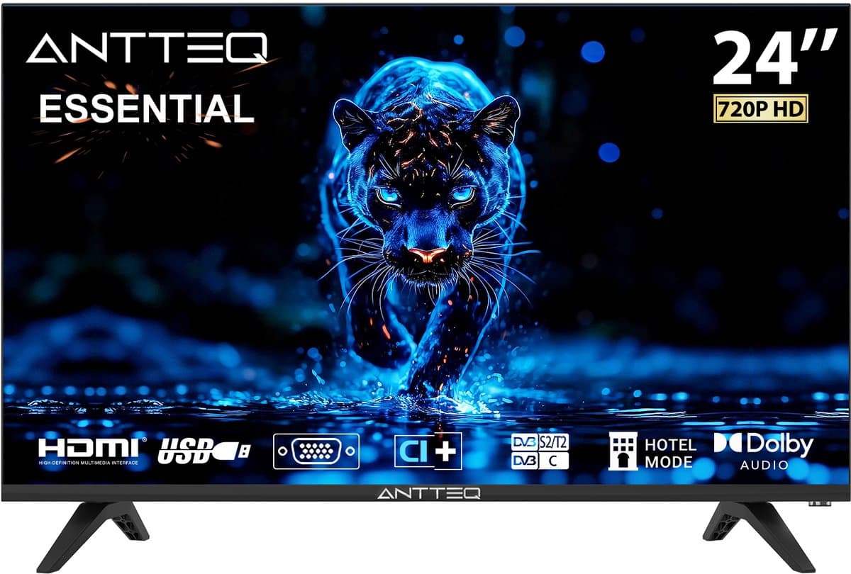 ANTTEQ AE24H5-Q1 - 24 inch (60 cm) HD LED TV - Triple Tuner (DVB-S2/T2/C) - Hotelmodus - Dolby Audio — afbeelding 1