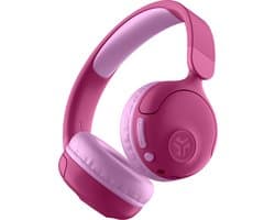 JLab JBuddies Draadloze Kinderkoptelefoon - Hoofdtelefoon Kinderen Draadloos & Bedraad (2-in-1) - 85 dB Veilig Volumebegrenzer - 50+ uur - Met Microfoon - Bluetooth - Vanaf 2 jaar – Koptelefoon Kinderen - Roze