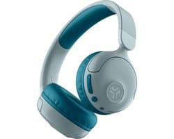 JLab JBuddies Draadloze Kinderkoptelefoon - Hoofdtelefoon Kinderen Draadloos & Bedraad (2-in-1) - 85 dB Veilig Volumebegrenzer - 50+ uur - Met Microfoon - Bluetooth - Vanaf 2 jaar – Koptelefoon Kinderen - Blauw