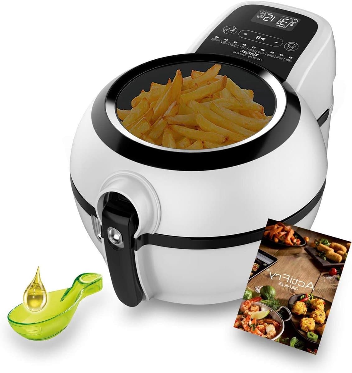 Olievrije Friteuse - Hetelucht Frituurpan - Gezond Koken - 9 Automatische Programma's - 1.2 kg Capaciteit - Zwart — afbeelding 1