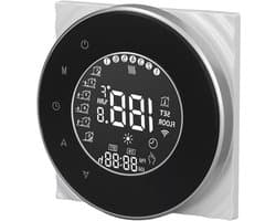 Slimme Thermostaat - Vloerverwarming Bediening - Comfort Verhoging - LCD Touchscreen Bediening - 95-240VAC - Zwart