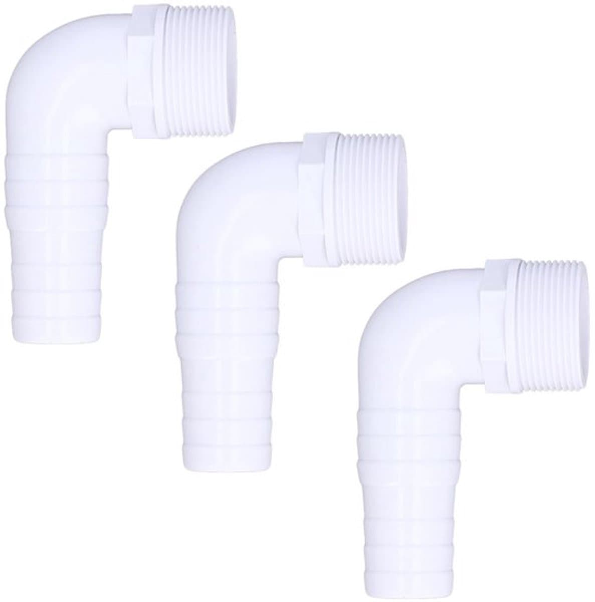 Elleboogadapterconnector, 3 stuks 90 graden zwembadpompfittingen, geschikte vervanging voor zwembadpompfilterskimmer compatibel met SPX1105Z3 SPX1105Z4 SPX1091Z7 — afbeelding 1