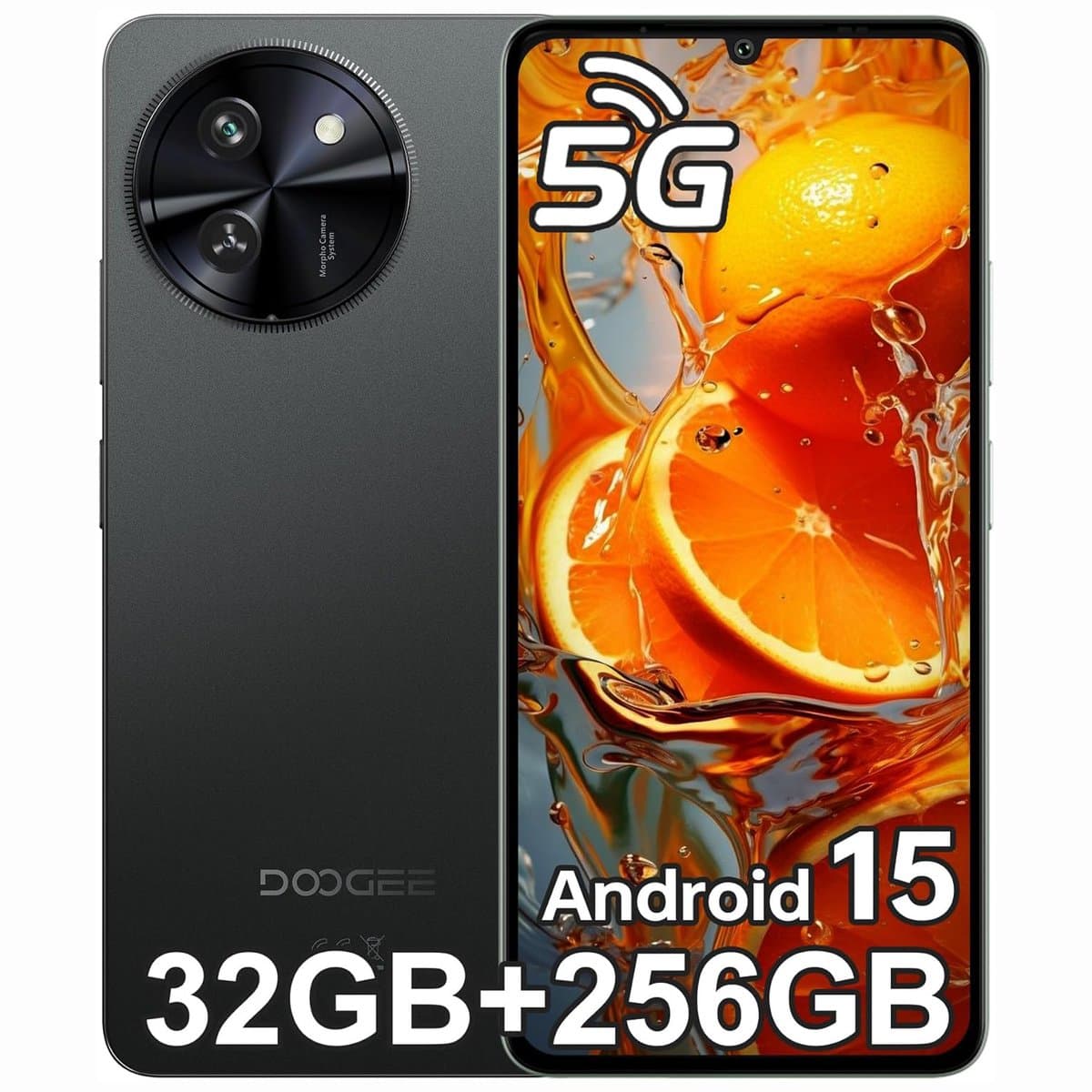 Smartphone DOOGEE Note 59 Pro - 32GB RAM - 256GB ROM - 6,75inch 120Hz - Android 15 - 6250 mAh - AI Camera - NFC, GPS - DOOGEE Mobiele Telefoon 5G - Zwart — afbeelding 1