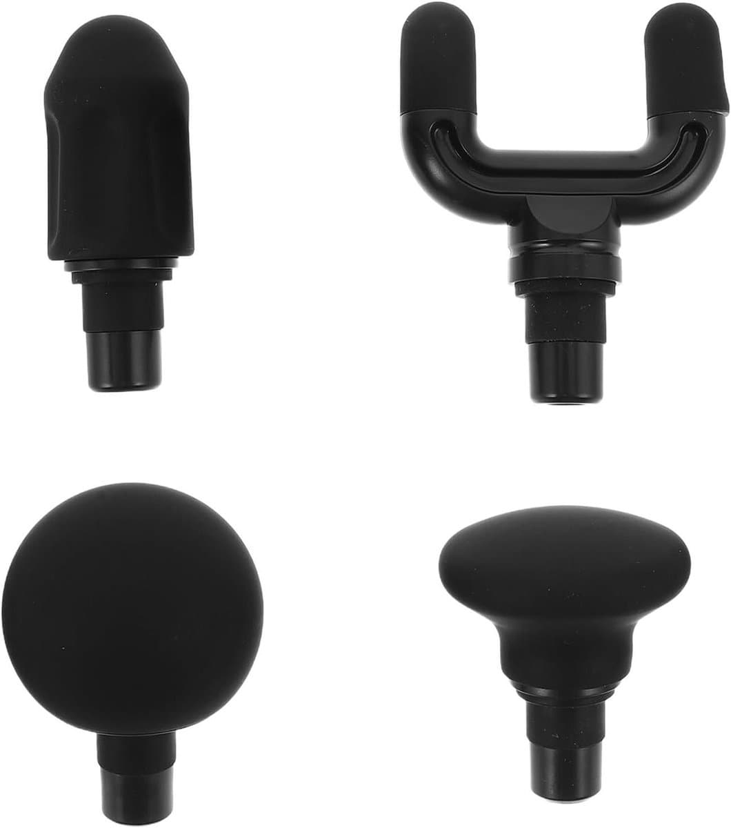 Massage Gun Koppen - Vervangende Opzetstukken - Spierontspanning Herstel - Snel Wisselfunctie - 4 Stuks - Zwart — afbeelding 1