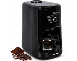 Heinner HCM-900RBK Koffiezetapparaat met Koffiemolen - 900W - 0.6L - 4 Kopjes - Instelbare Maalgraad Fijn/Grof - Voor Koffiebonen & Gemalen Koffie - Glazen Kan - Zwart