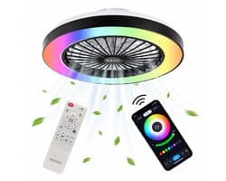 WERYOU® illuminAIR Plafondventilator - Plafonniere - Plafondventilator met Afstandsbediening - Plafondlamp - Plafond ventilator met Verlichting - Ventilator lamp - RGB Ledlamp