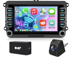 Hexinex Autoradio - geschikt voor VW Golf 5, 6, Polo, Skoda Caddy, T5, Passat - 7-inch Scherm - 2+64GB CARPLAY FM RDS - Achteruitrijcamera DAB+