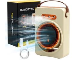 Namajunas - Ventilatoren - Tafelventilator - Stille ventilator met waterkoeling - Mini mobiele airco draagbaar - Luchtkoeler met water - aircooler - Oplaadbare ventilator met 5 snelheden en timer - Mistfunctie - Geurverspreider - Wit