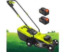 Accu Grasmaaier - Elektrische Duwmaaier - Gazon Onderhouden - 3 Maaihoogtes Instelbaar - 33 cm Maaibreedte - Groen