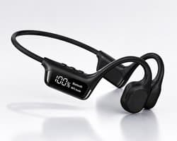 Bone Conduction Koptelefoon – Bluetooth 5.4 Sporthoofdtelefoon met 32GB MP3-Speler – IPX8 Waterdicht – Lichtgewicht – Voor Hardlopen, Fietsen, Fitness & Zwemmen - Zwart