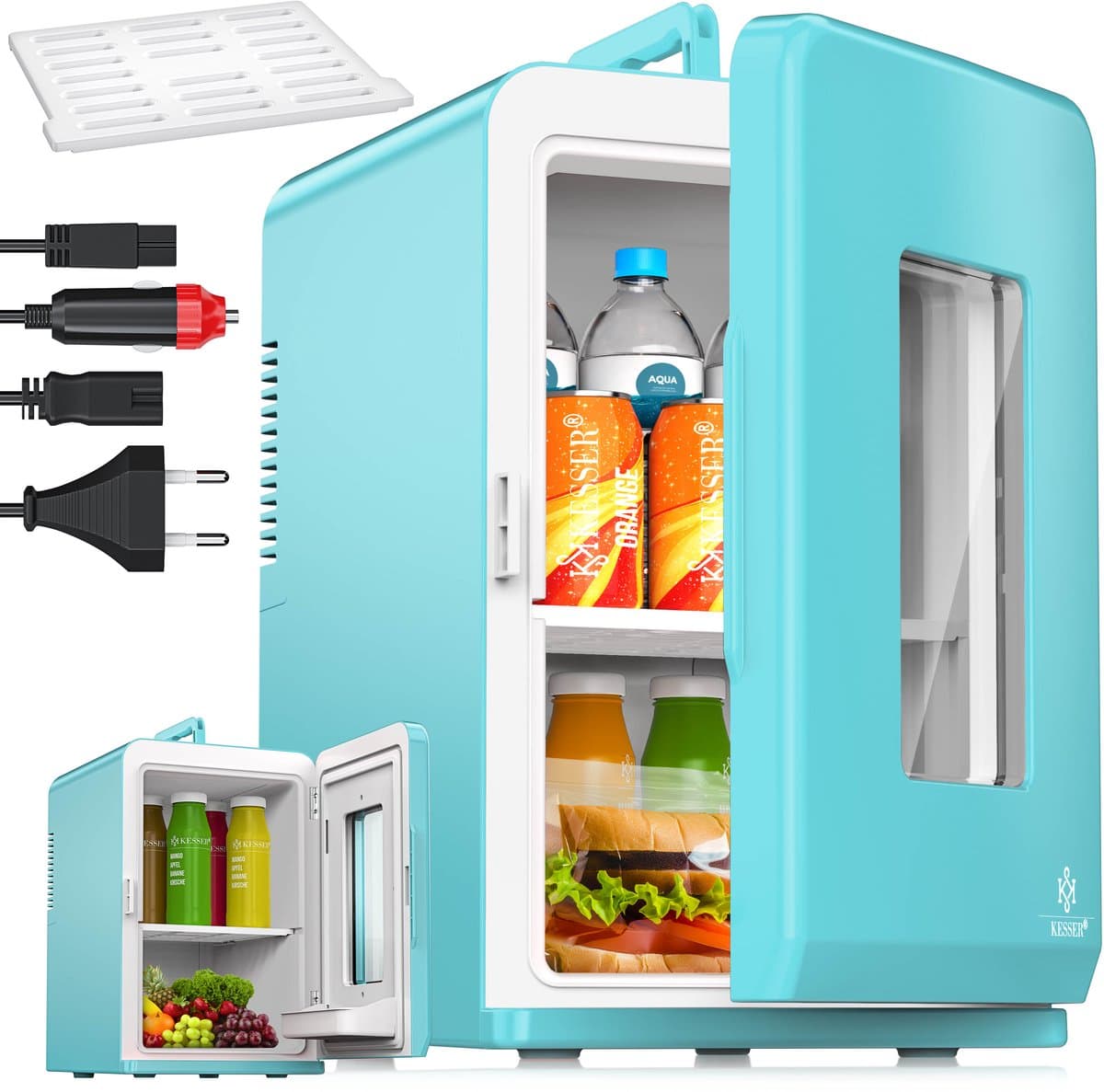 KESSER® Tafelmodel Koelkast 15 Liter AC DC 220-240V en 12V - Mini Koelkast Vrijstaand met Verwarmingsfunctie - Koelbox ideaal voor Auto en camperen - — afbeelding 1