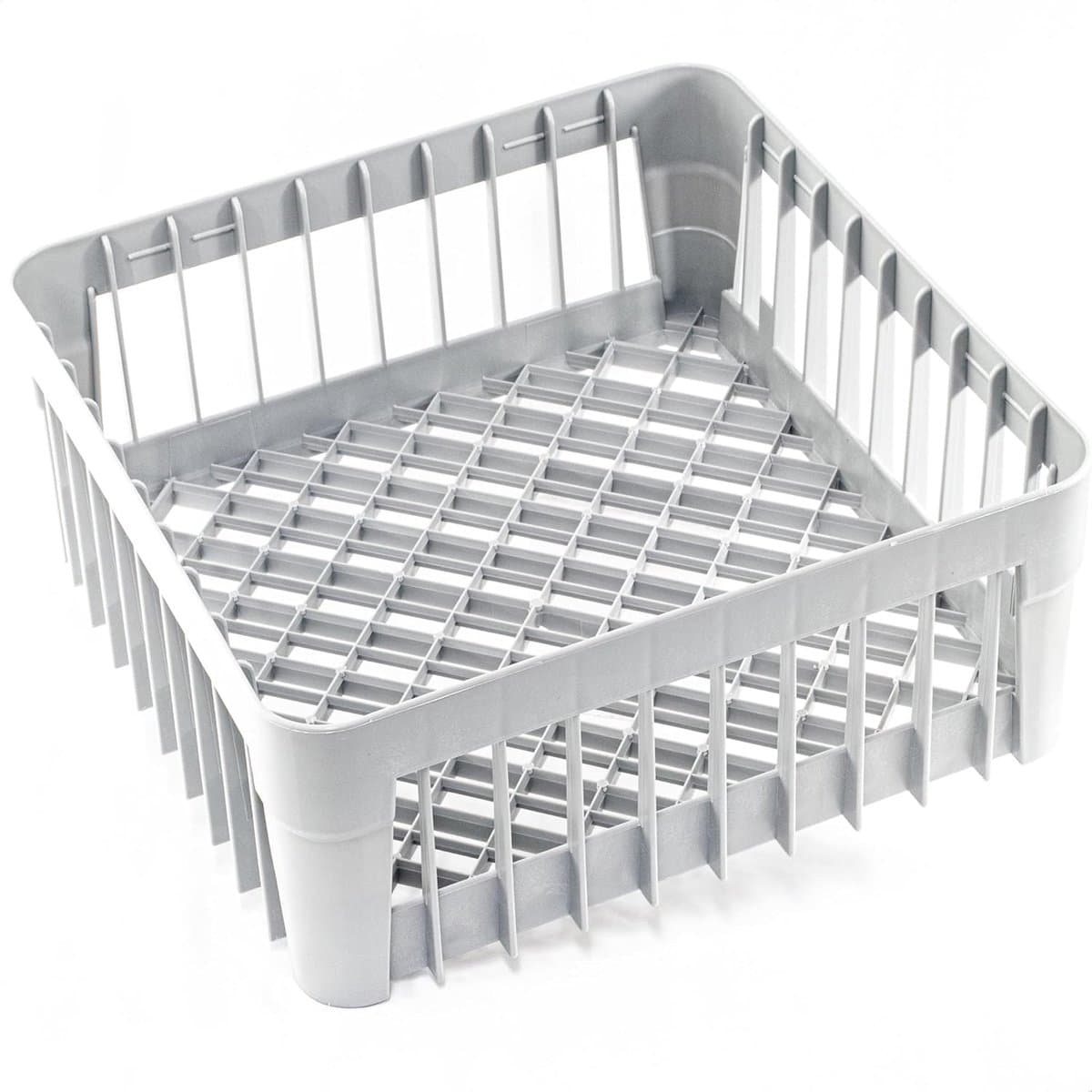 Spoelmand Vaatwasser - Vaatwasmand Bestekhouder - Horeca Keuken - Stapelbaar Grofmazig - 40 x 40 x 15 cm - Grijs — afbeelding 1