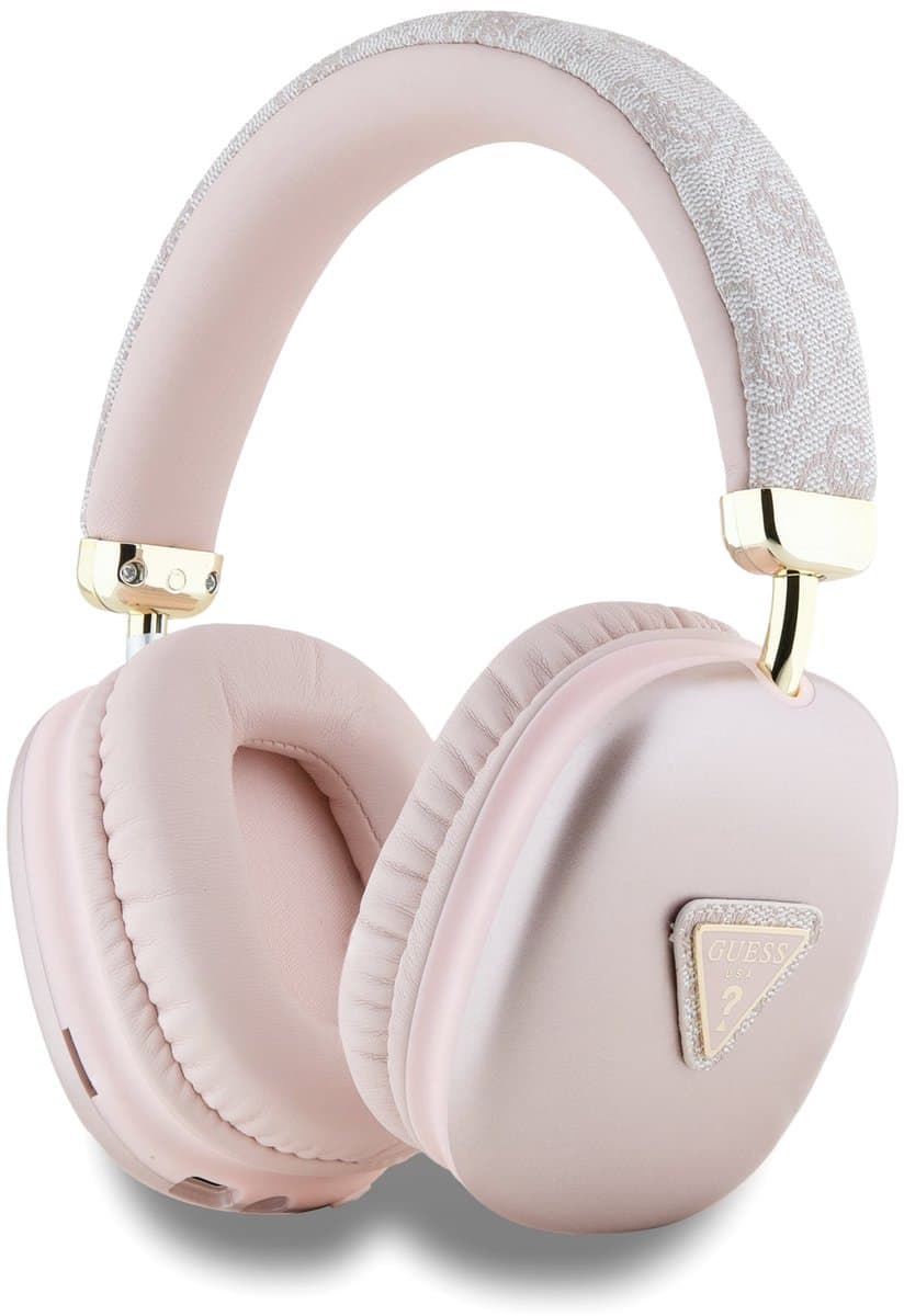 Guess PU Leather 4G Triangle Logo Headphone - Geschikt voor Bluetooth Smartphones - Roze — afbeelding 1