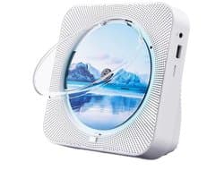 Discman - CD Speler met Bluetooth - Ingebouwde Speakers - FM Radio - Inclusief Afstandsbediening - USB & AUX - Koptelefoonaansluiting - LED Display - Wit