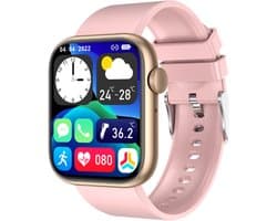Cinturio Prestige Roze Smartwatch Dames - Stappenteller - Bluetooth Bellen - Hartslagmeter - Slaapmonitor - 100+ Sportmodi - IP67 - iOS & Android