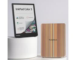 PocketBook InkPad Color 3 e-reader – 7.8 inch – 32 GB – waterdicht + Colorful Stripes Shell Cover – voordeelbundel