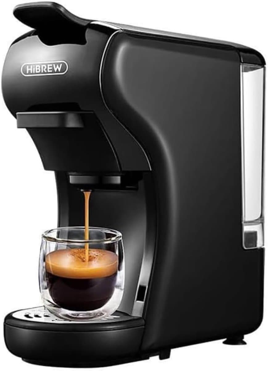HiBREW H1A - Espressomachine - 4 in 1 - Multifunctioneel voor warm en koud - Kapsulekoffiezetapparaat - Voor Nespresso, Dolce Gusto, ESE & gemalen koffie - Zwart — afbeelding 1