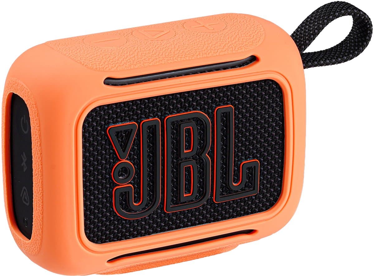 Beschermhoes geschikt voor JBL Go 5 Bluetooth Speaker - Meerdere Kleuren - Schokbestendig - Krasbestendig - Siliconen - Hoesje - Case - Bescherming - Oranje — afbeelding 1