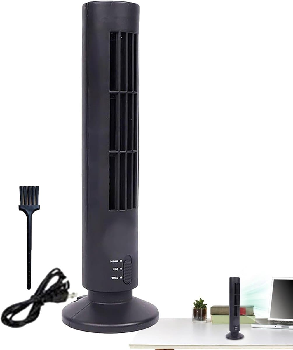 Torenventilator Slaapkamer - Verticale Ventilator - Ruimtebesparend Koelen - Stil Ontwerp - 10.8D x 11B x 10.8H cm - Zwart — afbeelding 1