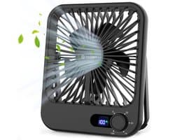 Gadgetplace Tafelventilator Draadloos - Windsnelheid Verstelbaar - Batterij Indicatie - Mini USB ventilator - Bureau ventilator - Hand Fan