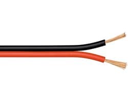 Luidspreker kabel (CCA) - 2x 0,75mm² / rood/zwart - 25 meter