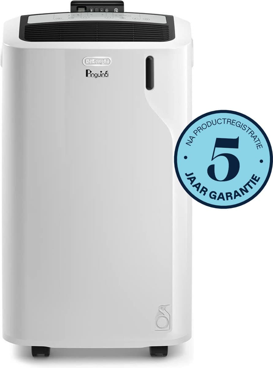 De’Longhi Pinguino PAC EM90 Silent - Mobiele airconditioner met Silent-technologie en krachtige ontvochtiging - Ruimtes tot tot 90 m3- Wit — afbeelding 1