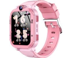 Voltura Smartwatch Kinderen - GPS Horloge Kind Met Simkaart - GPS Tracker - Kinder Smartwatch - Smartwatch Android - 4G - Videobellen - HD Camera - SOS-Knop - Whatsapp en SMS - Elke polsmaat - Nederlands - Incl. Simkaart - Roze