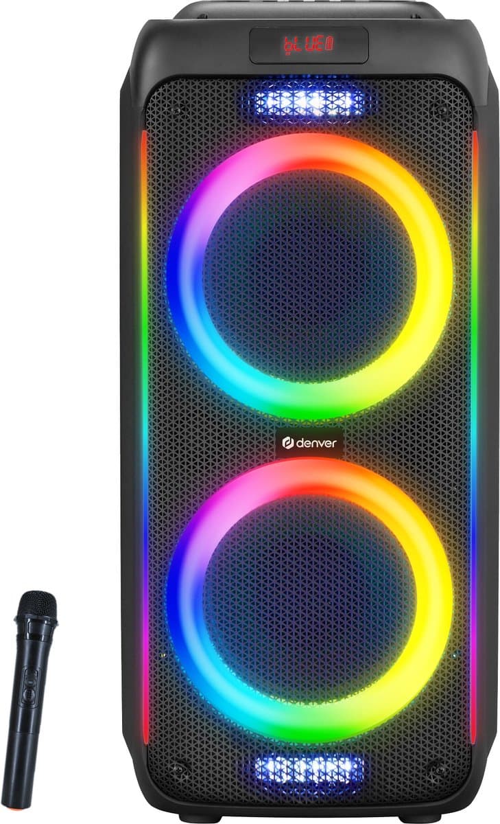 Denver Bluetooth Speaker Party box - Discolichten - Partybox - Incl. Draadloze Microfoon & Afstandsbediening - BPS458 — afbeelding 1
