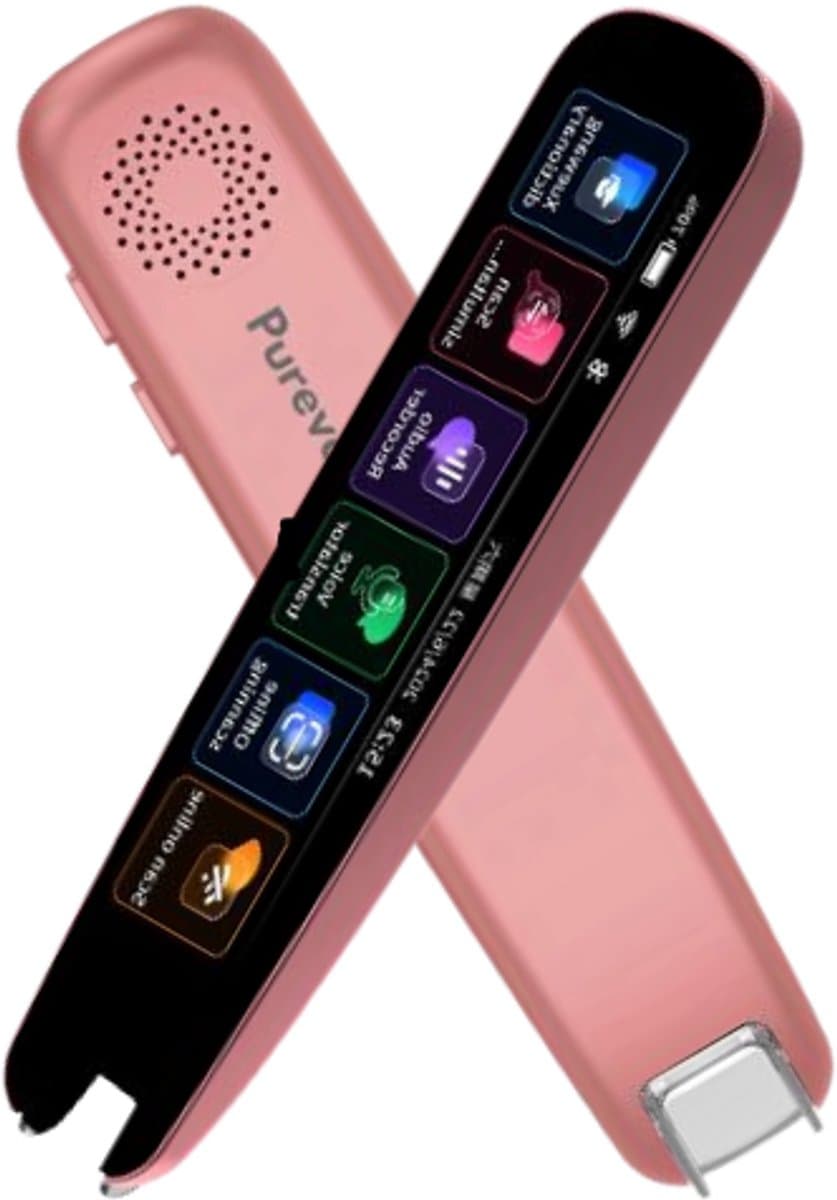 PureVolt AI Vertaalpen – Slim Vertaal Apparaat met Scherm – Realtime Spraak- & Tekstvertaling in 142 Talen – Draagbare Smart Translator Pen met Scan- & Fotovertaling – Woordenboekfunctie - Rosé — afbeelding 1
