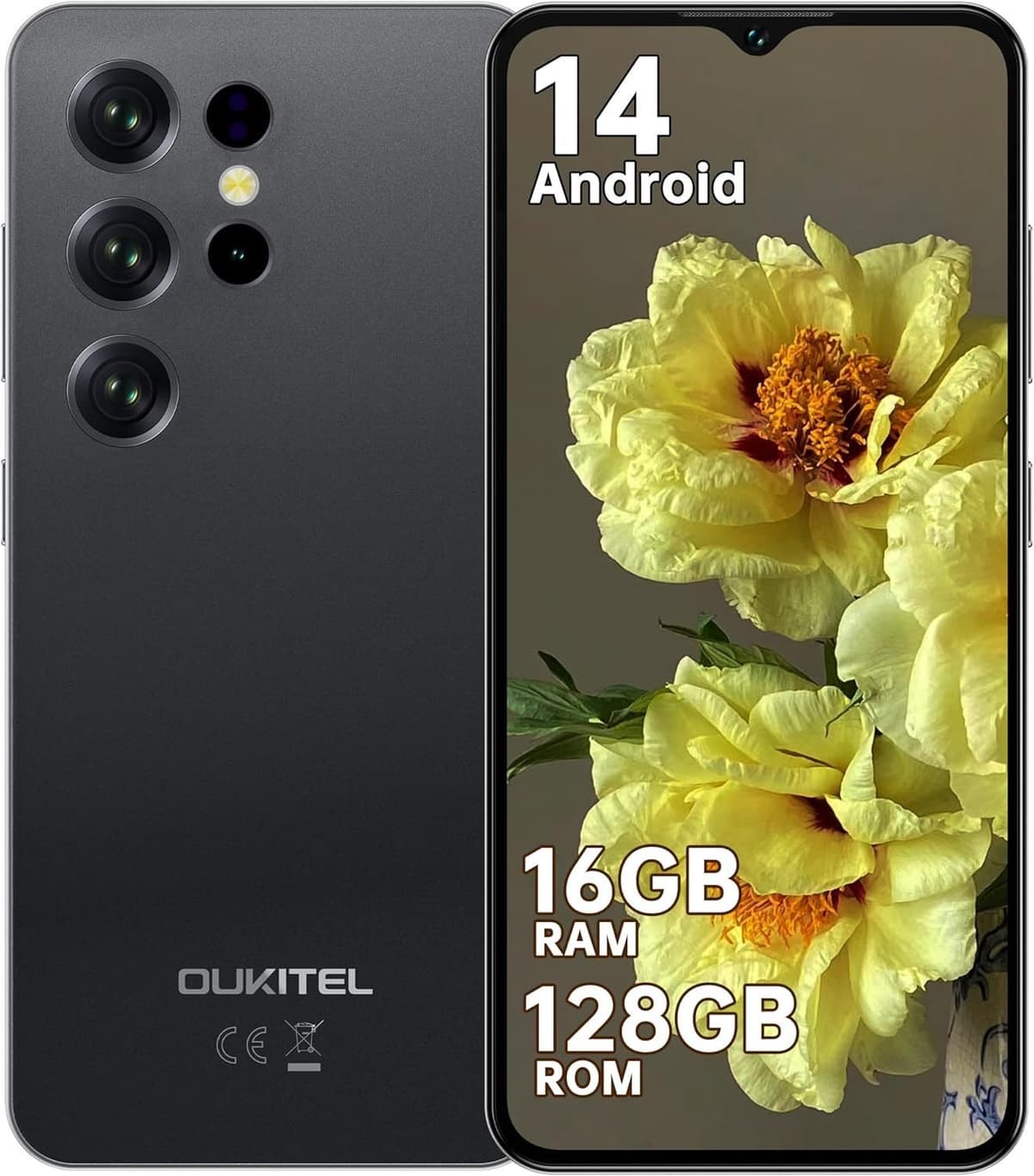 OUKITEL C2 4G Smartphone 16GB RAM-128GB ROM-6,52"60Hz HD IPS scherm-13MP Camera -5000mAh,Android14 — afbeelding 1
