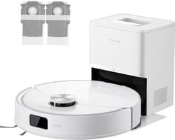 Roborock Q10 S5+ Set Robotstofzuiger en Dweil met Zelflediging– Zuigkracht van 10000 Pa–Vibrerende dweilpads– Handsfree Reinigen tot 7 Weken– Dubbel Anti-klitontwerp– Automatisch dweilen– Obstakelvermijding–Wit– S8 Plus Upgrade–2 stofzakken