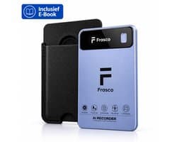 Frasco AI Voice Recorder Pro - Spraakrecorder naar Tekst in 152 Talen incl. Nederlands - 64GB Opslag - 40 Uur Opnametijd - Dictafoon voor Vergaderingen, Colleges & Interviews - Incl. Magnetische Hoes
