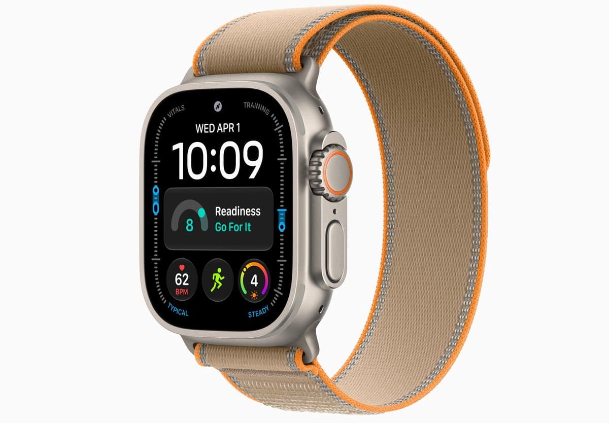 Apple Watch Ultra 4 GPs + Cellular 49mm Natural Titanium Case - Sand Trail Loop M/l Smartwatch — afbeelding 1