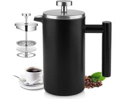 Groenenberg French Press van roestvrij staal (zwart, 1500ml)