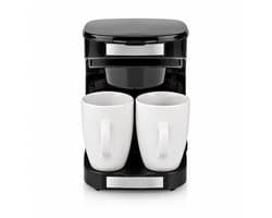Koffiezetapparaat 2 Kopjes – Compact Filterkoffieapparaat 0,25L – Herbruikbaar Filter – 450W – Zwart