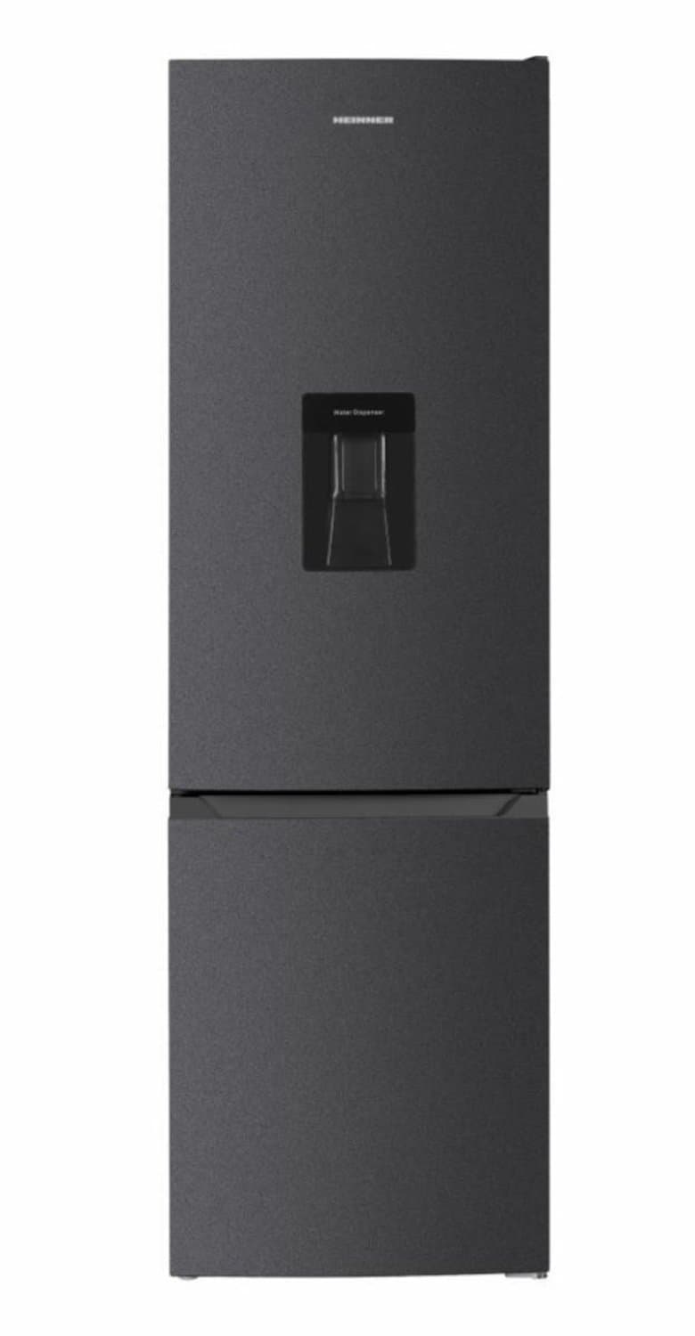 Heinner HC-HM313INVDGWDD Koel-vriescombinatie met Waterdispenser – 313 L – Inverter Compressor – Energieklasse D – Elektronische Bediening – Super Freeze – Vingerafdrukbestendige Afwerking – Antracietgrijs – 5 Jaar Garantie — afbeelding 1