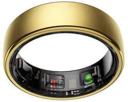 NOLATR NEX Slimme Ring - Slaaptracker - Hartslagmeter - SpO2 - Huidtemperatuur - Stappenteller - Nederlandse App - Goud - Maat 8