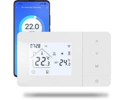 Wifi-thermostaat met 2 draden, besturing voor de gasketel, -thermostaat dagelijks programmeerbaar, compatibel met spraakbesturing van Google en.W506 3A