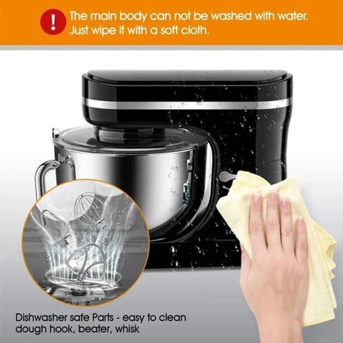 Keukenmixer - Keukenmachine - Foodprocessor - Keukenrobot - 1000W – 8 Snelheden – 4.5L Roestvrijstalen Kom – Elektrische Foodmixer - Zilver — afbeelding 1