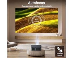 Xiwbsy - Beamer - Projector Beamer - Projector 4k - 1080P - Automatische focus - met WiFi 6 - 25000 Lumens - Buiten- en thuisprojector - Android 4K - Zwart