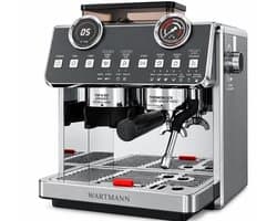 Wartmann WM-2502 EM Professionele Espressomachine (270279) met ingebouwde koffiemolen en draaibare stoompijp