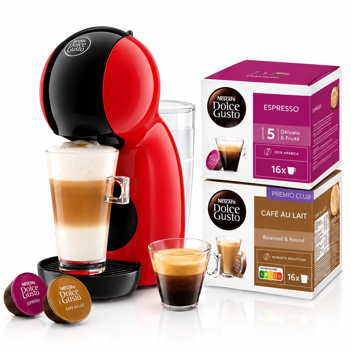 Krups NESCAFÉ Dolce Gusto Piccolo XS YY5971FD - Koffiecupmachine - Rood - Compact - 15 Bar Druk + 32 koffiecapsules — afbeelding 1