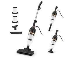 Stofzuiger-Steelstofzuiger met Snoer-Cyclonische Zakloze Stofzuiger 600W-3-in-1 Steelstofzuiger 900 ml Stofreservoir voor Dierenharen-Extra Filter
