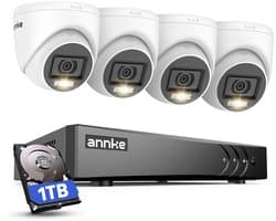 Bewakingssysteemkit 1 TB Bedraad - 1080p Resolutie - Wit - Voor Camera's - DVR Beveiliging