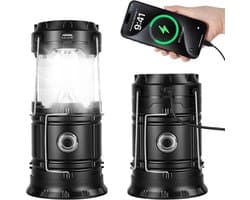 Campinglamp op zonne-energie, draagbare ultra heldere led-lantaarn, opvouwbare hanglamp, survivalkit voor wandelen, noodapparatuur, stroomuitval