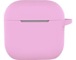 Hoesje - Geschikt voor Apple AirPods 5 - met Clip - Siliconen Hoes - Silicone Case Cover - Flamingo