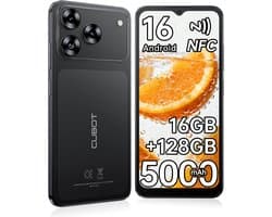 CUBOT A50 Smartphone - 20GB RAM - 128GB ROM - 6,58" - Android 16 - 5000 mAh - NFC - GPS - mobiele telefoon - Zwart
