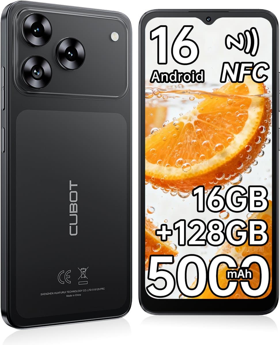 CUBOT A50 Smartphone - 20GB RAM - 128GB ROM - 6,58" - Android 16 - 5000 mAh - NFC - GPS - Zwart — afbeelding 1