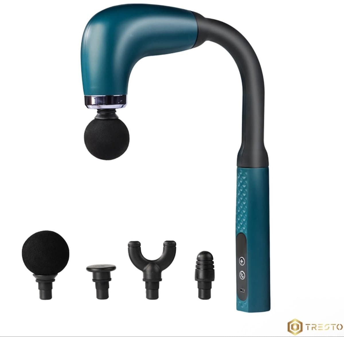 TRESTO - Professionele Massage Gun - U-vormig Massagegun met Verlengde Greep - Bereik Rug, Nek, Schouders & Benen moeiteloos – Stil en Krachtig — afbeelding 1