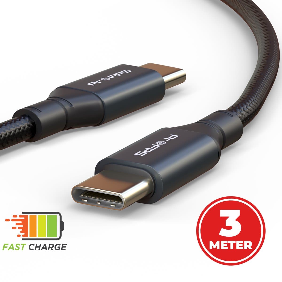 ProFPS USB-C naar USB-C Kabel 3M – Voor PlayStation 5 (PS5) – 240W – 20Gbps — afbeelding 1
